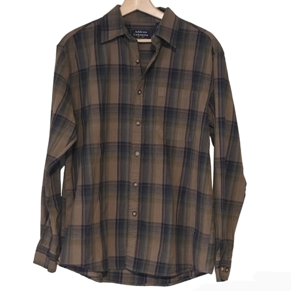 Address Unknown Men's Green & Black Men's Dress Shirt Size M - Picture 1 of 7